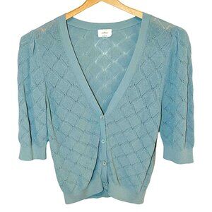 Wilfred Dainty Cardigan in Light Blue Size Medium Short Sleeve Cottagecore